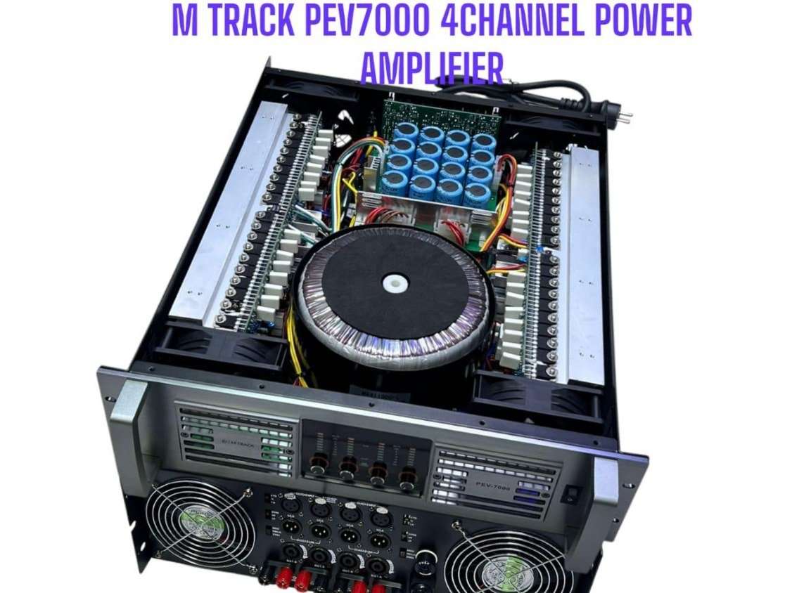 M Track PEV7000 4-channel power amplifier.