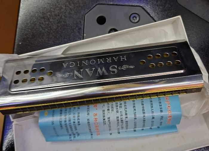 Swan 2-in-1 Double-Sided Tremolo Harmonica – 24 Holes, Keys of C & G