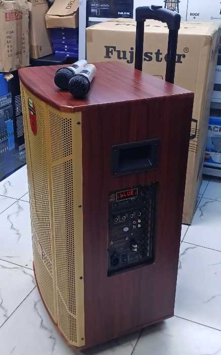 Fujister F-605 Portable PA Speaker: 15-Inch Rechargeable Sound System with Dual Wireless Mics - Image 3