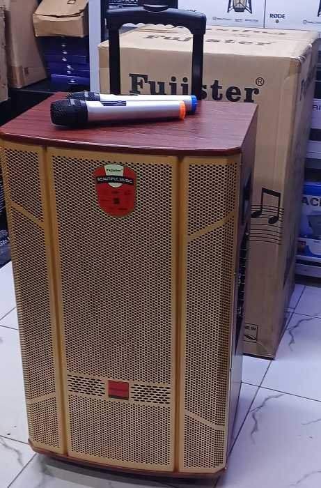 Fujister F-605 Portable PA Speaker: 15-Inch Rechargeable Sound System with Dual Wireless Mics - Image 2