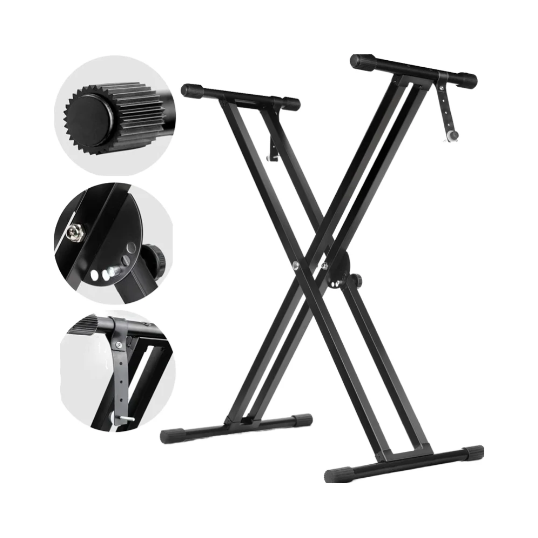 Adjustable Double-Braced X-Style Keyboard Stand | Heavy-Duty Piano Holder