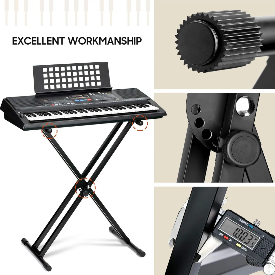 Adjustable Double-Braced X-Style Keyboard Stand | Heavy-Duty Piano Holder - Image 3