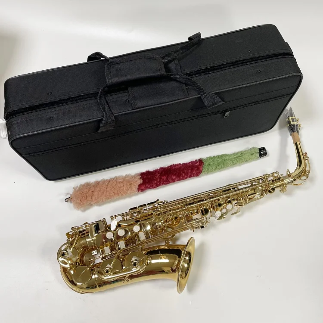 Professional Gold Alto Saxophone - Eb Key with Hard Case - Image 3