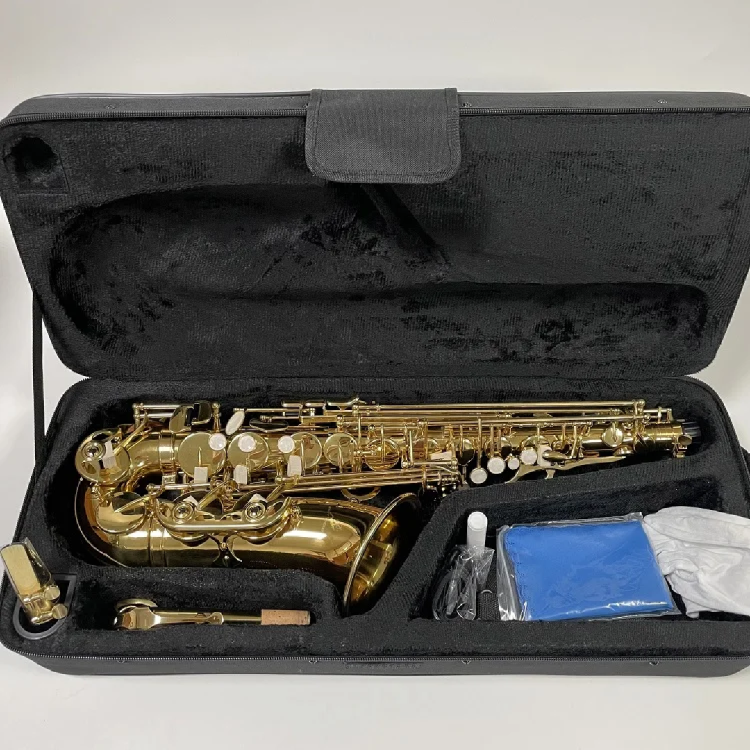 Professional Gold Alto Saxophone - Eb Key with Hard Case - Image 7