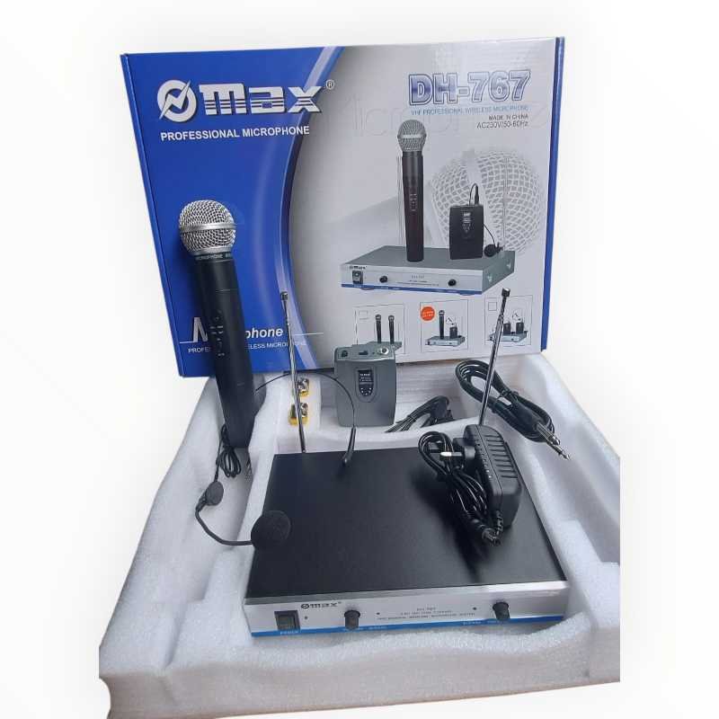 QMAX BH-767 Professional 3-in-1 Wireless Microphone System